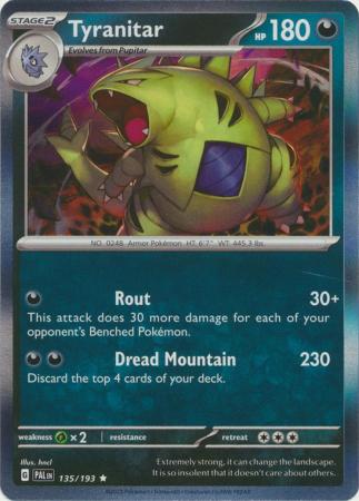 Carta Pokémon - Tyranitar 135/193 - Evolução em Paldea - Copag - Deck de  Cartas - Magazine Luiza