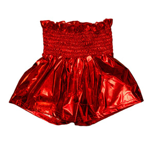 Red Metallic Swing Shorts - Max + Molly