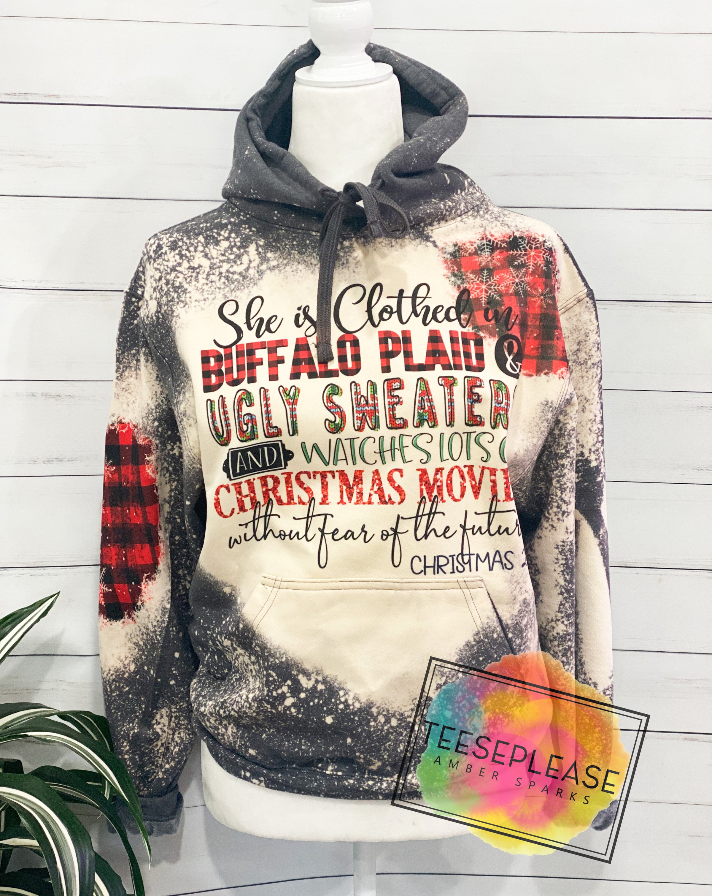 christmas bleached sweatshirt