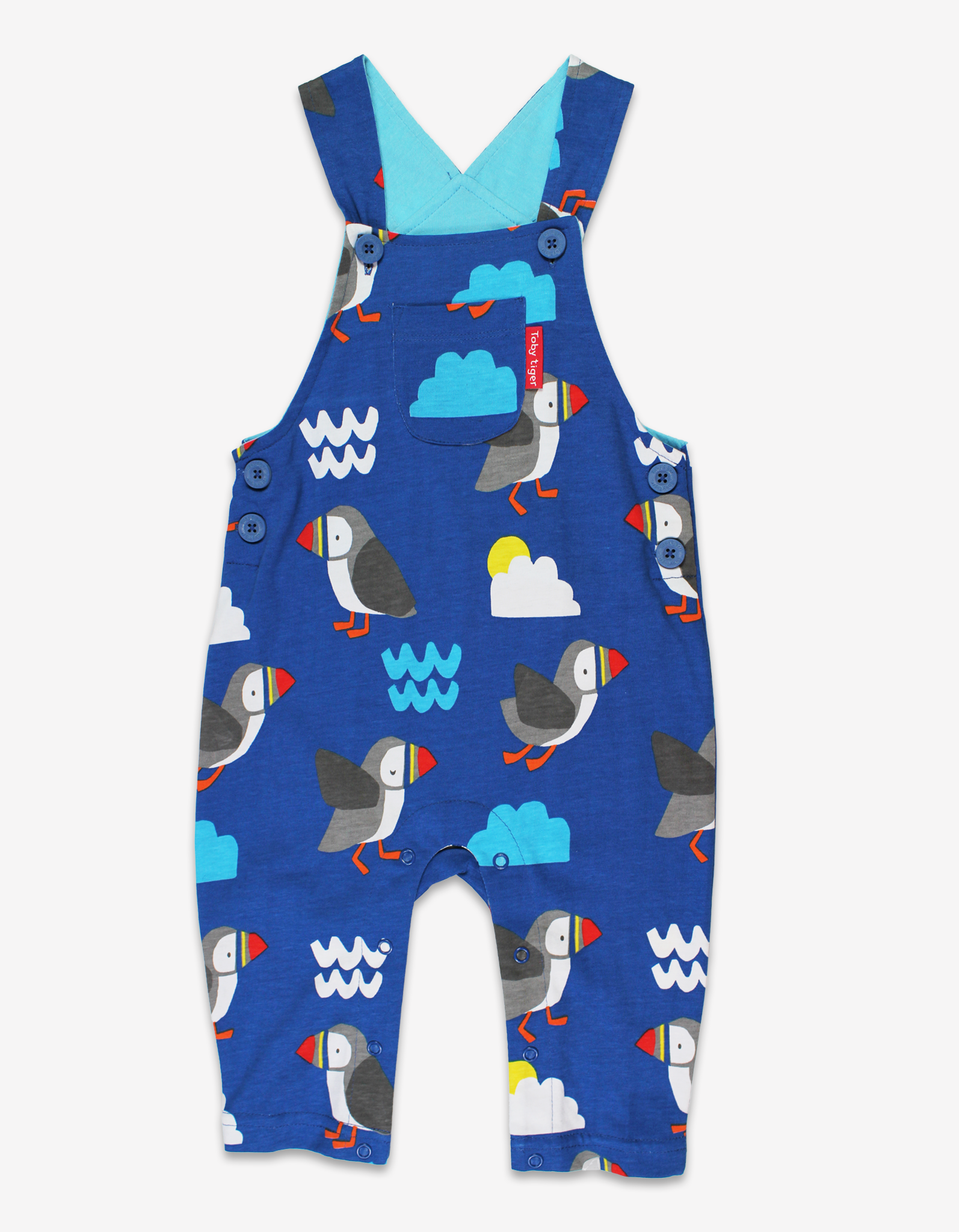 Organic Puffin Print Dungarees - 3