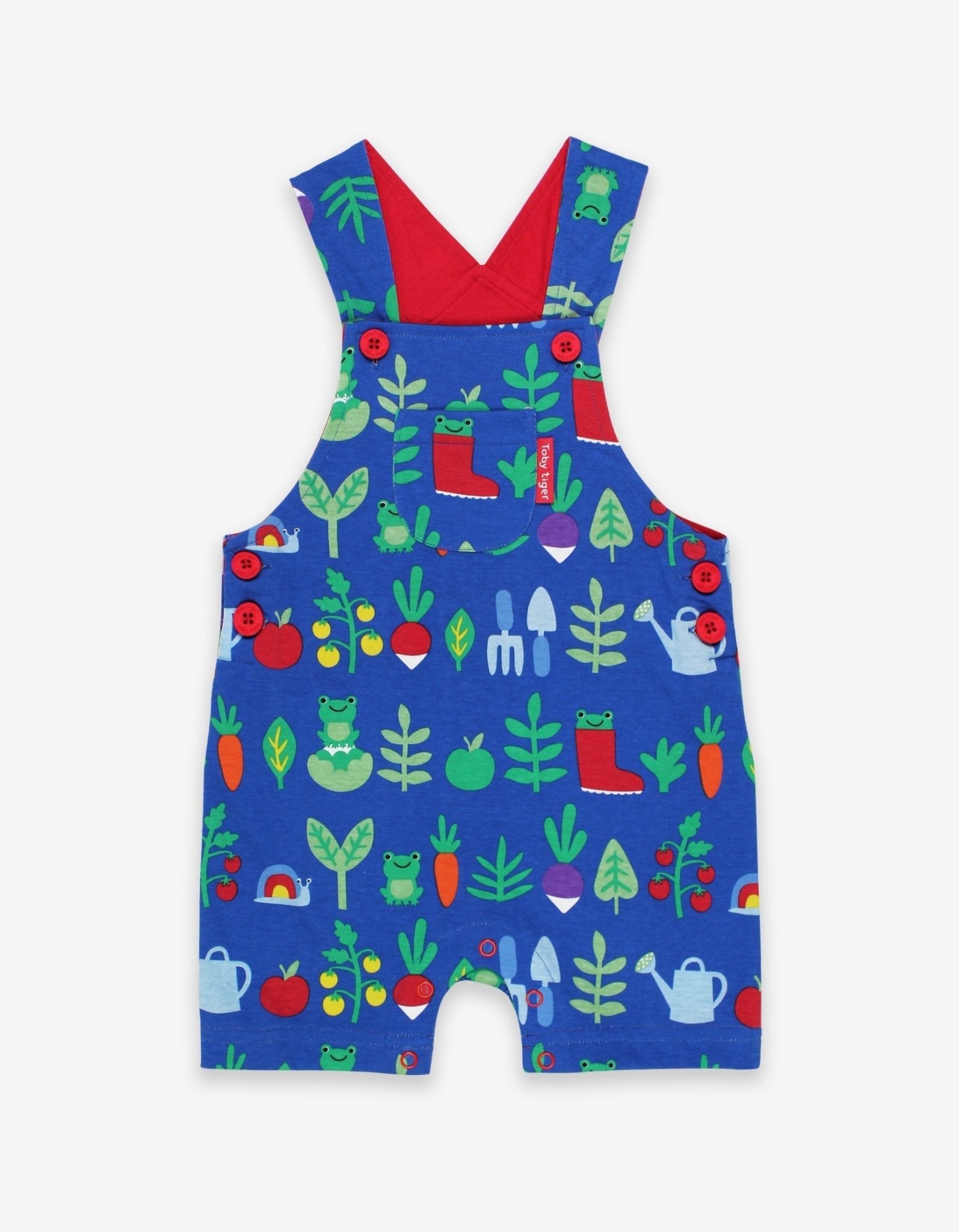 Organic Vegetable Garden Print Dungaree Shorts - 18