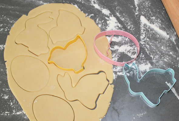 Toby Tiger Easter Biscuits - Using the biscuit cutters