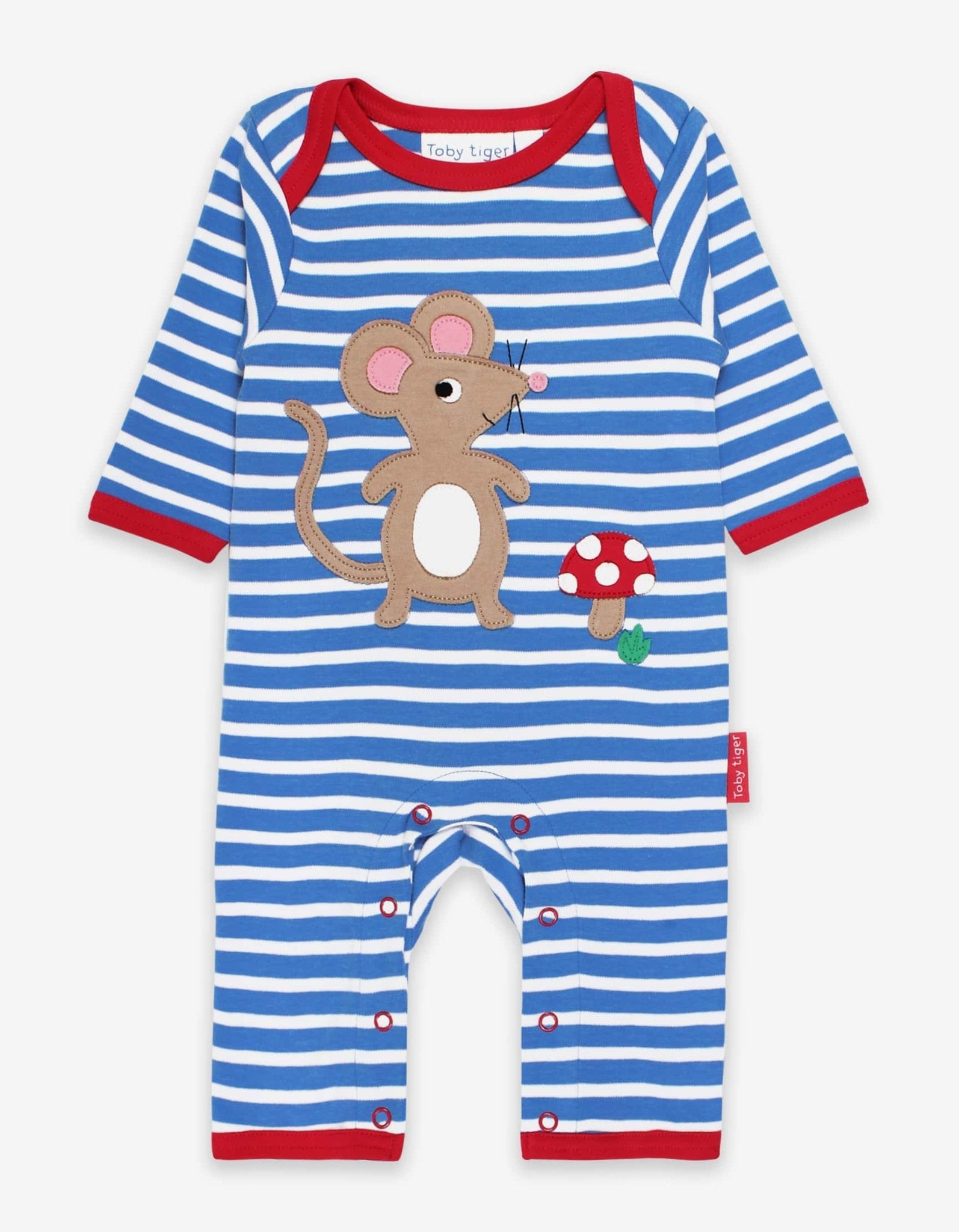 Organic Mouse and Mushroom Applique Sleepsuit - 0