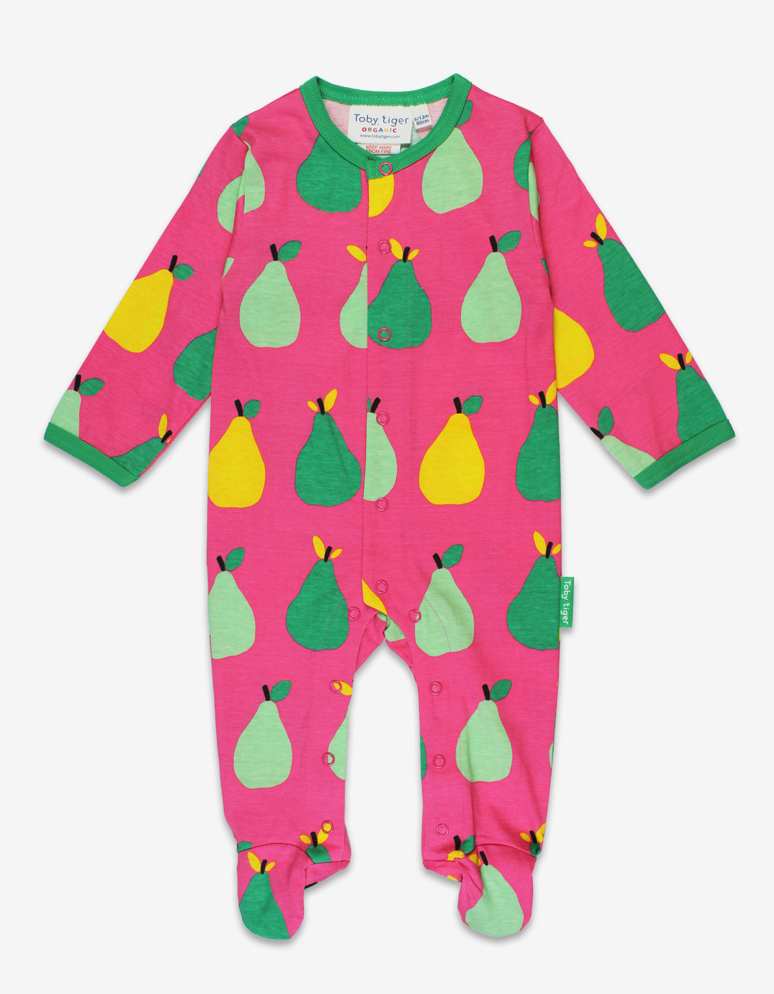 Organic Pear Print Babygrow - 6