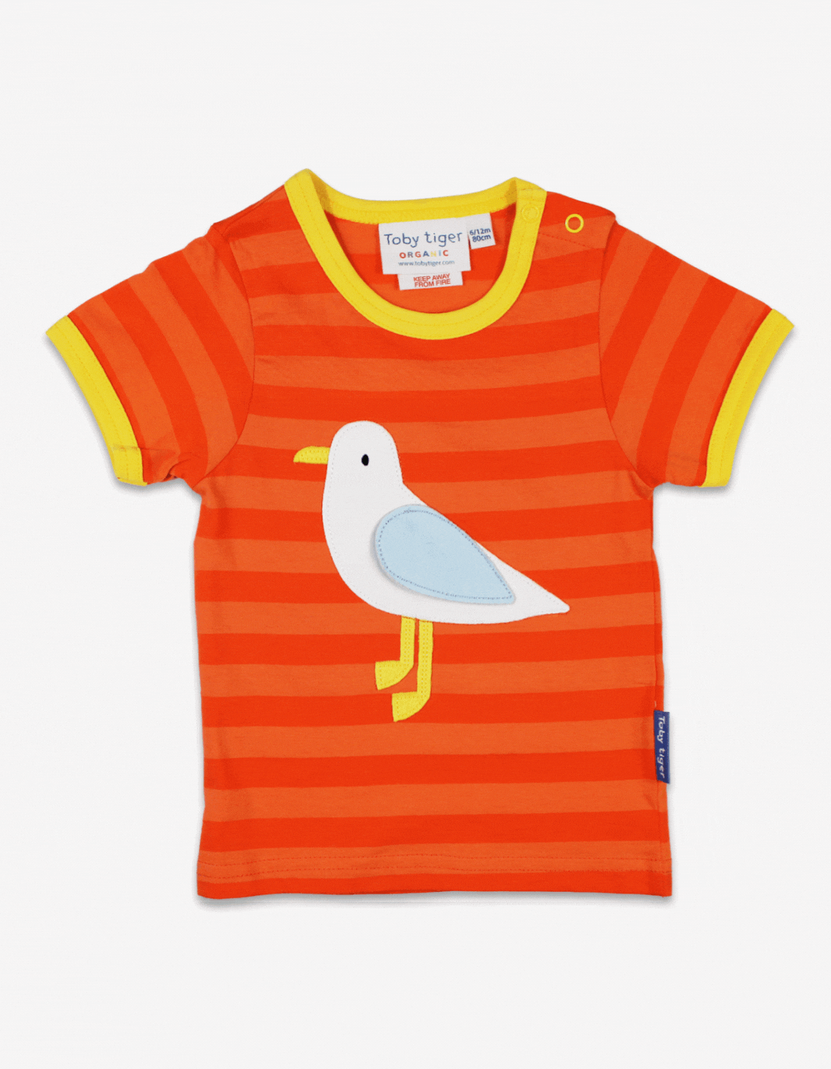 Organic Striped Seagull Applique T-shirt - 5