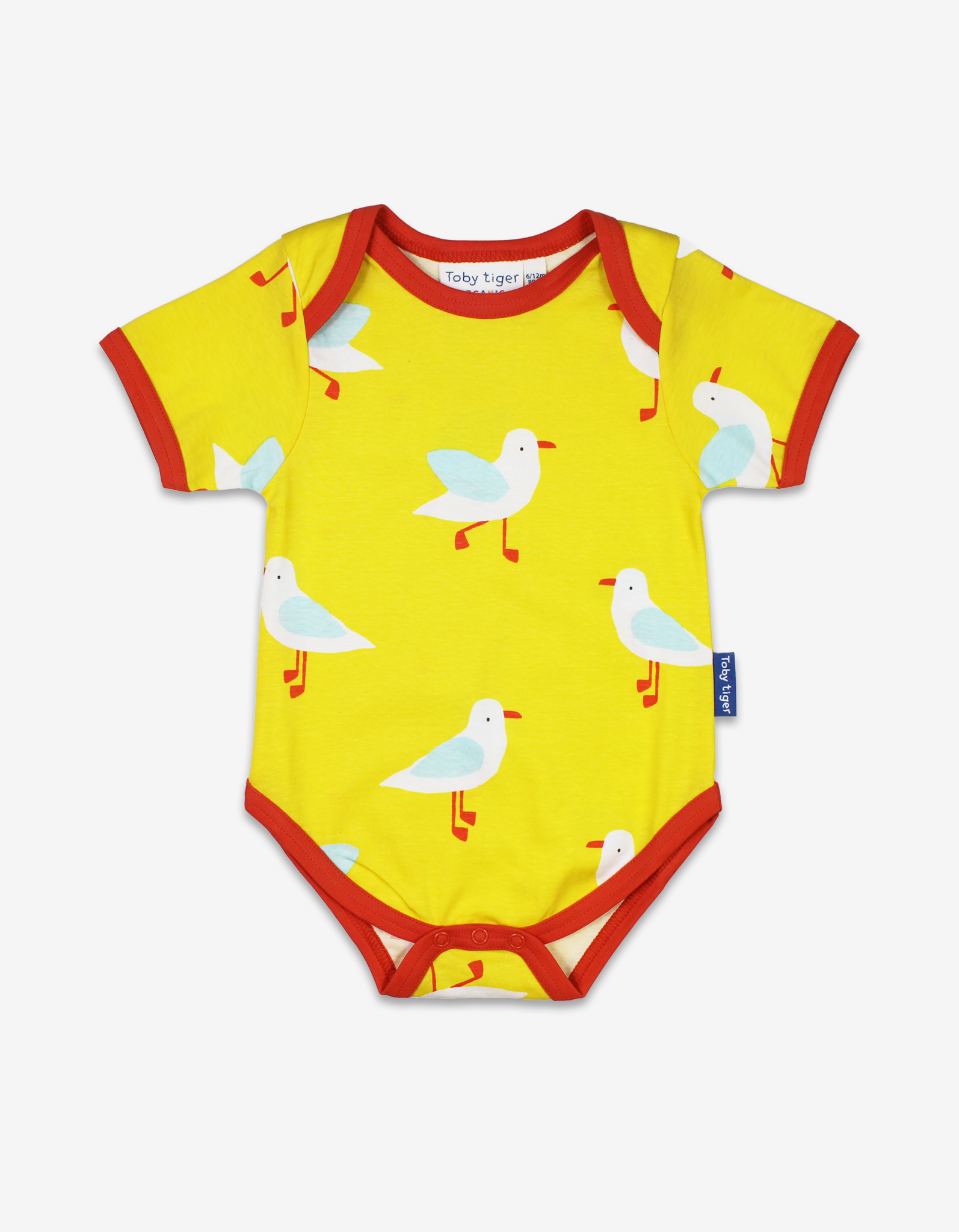 Organic Yellow Seagull Print Baby Bodysuit - 3