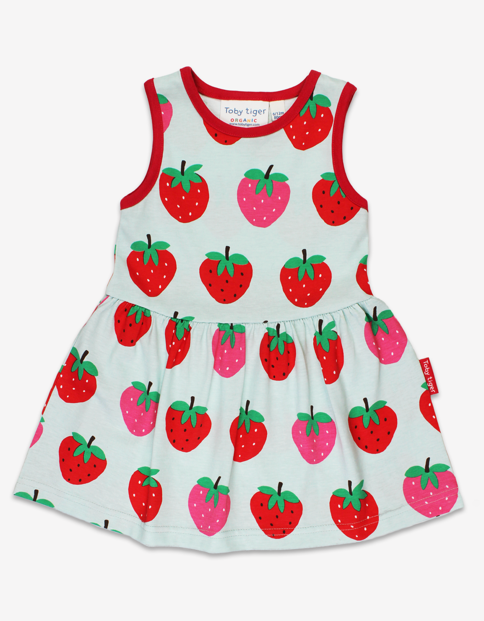 Organic Strawberry Print Summer Dress - 2