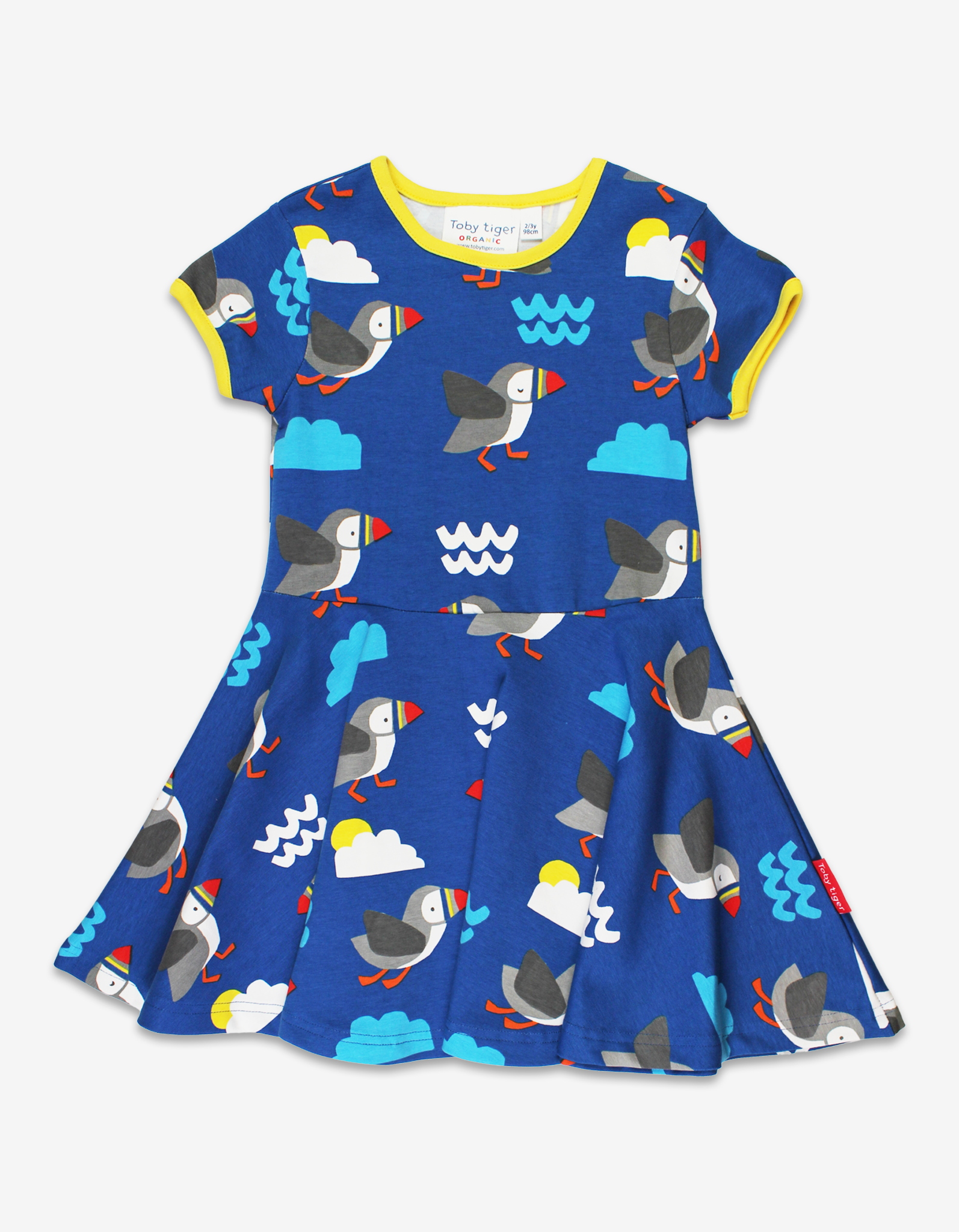 Organic Puffin Print Skater Dress - 4