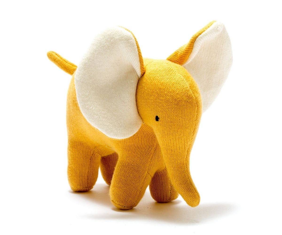 Baby Ellis Organic Mustard Elephant Soft Toy