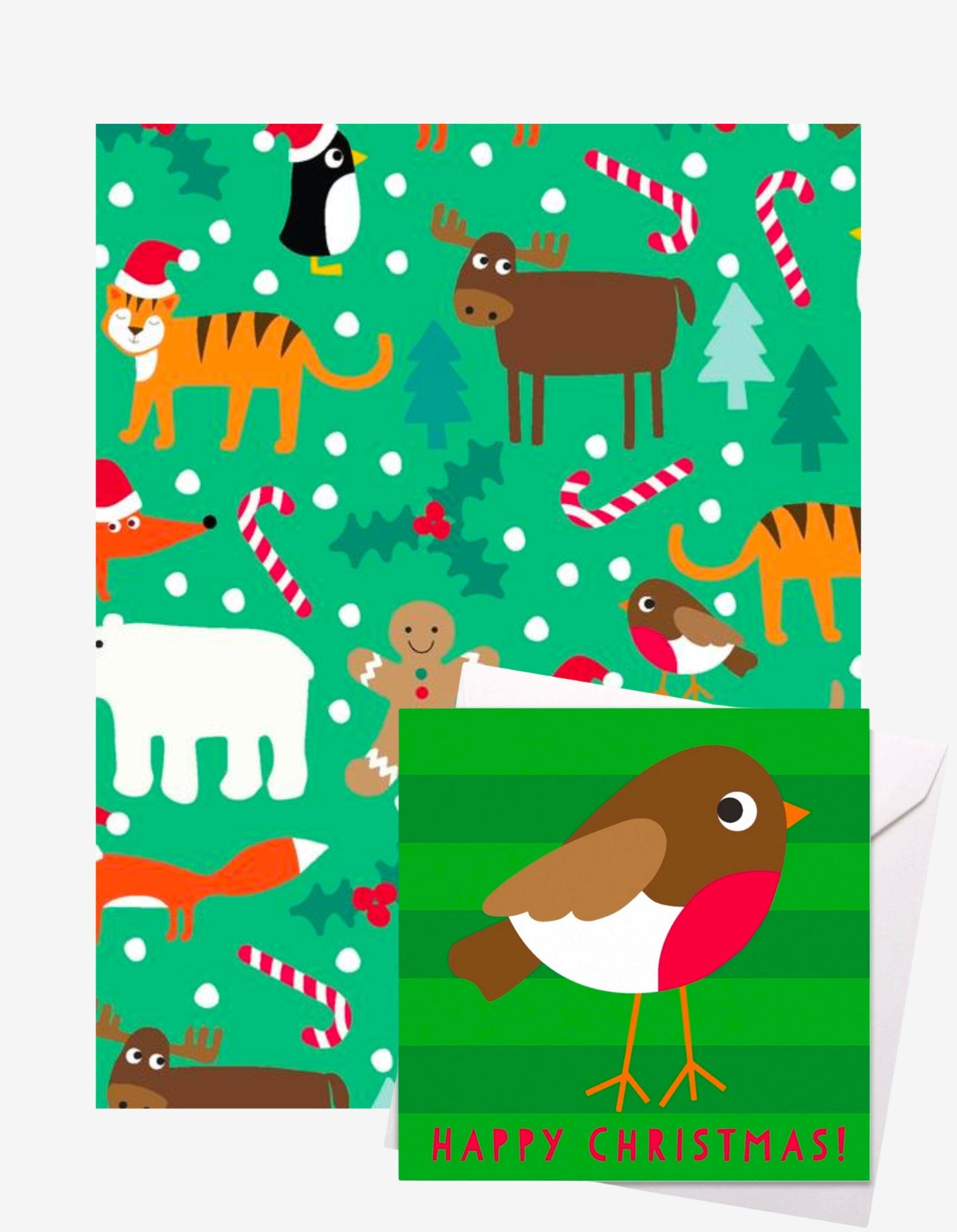 Christmas Character Gift Wrap + Personalised Card