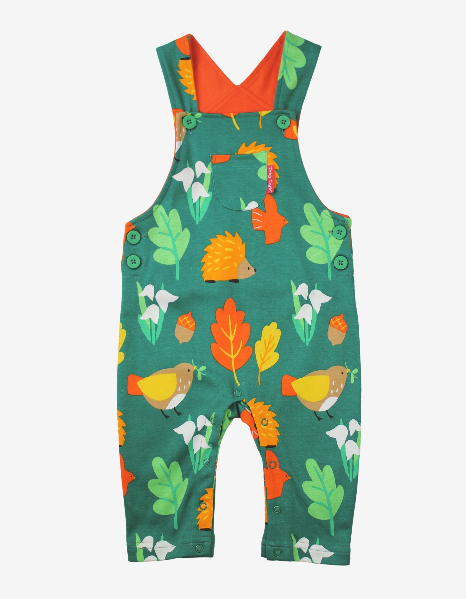 Organic Autumn Print Dungarees - 3