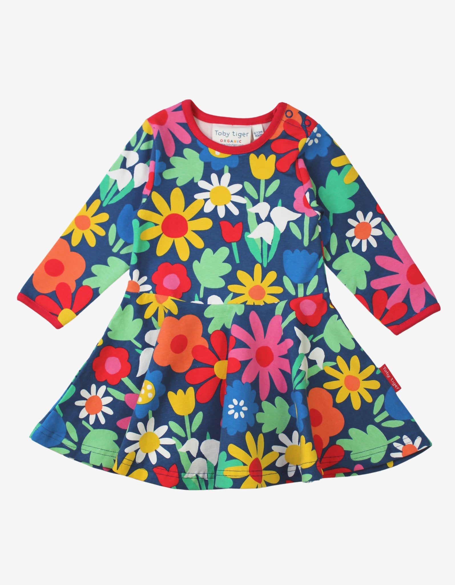 Organic Bold Floral Print Skater Dress - 18
