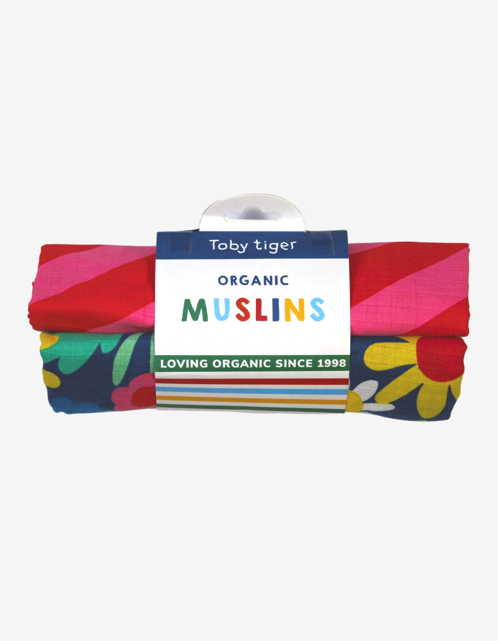 Organic Bold Floral Print Muslin 2-Pack 