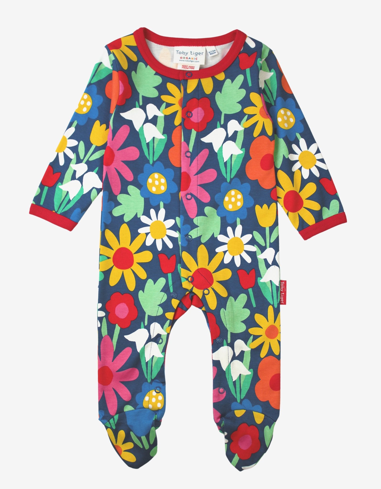 Organic Bold Floral Babygrow - 0