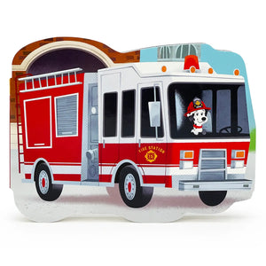 How Fire Trucks Work Shaped Board Book - Rattle Dazzle - Fire Truck Board Book
