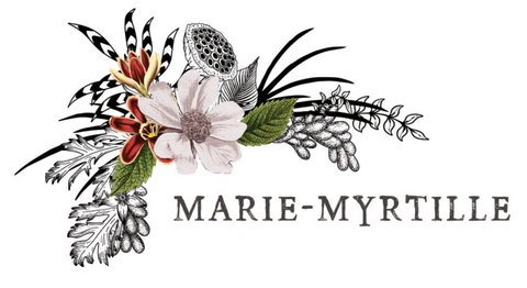 logo fleuriste Marie Myrtille partenaire Le Beau Thé personnalisation de sachets de thé