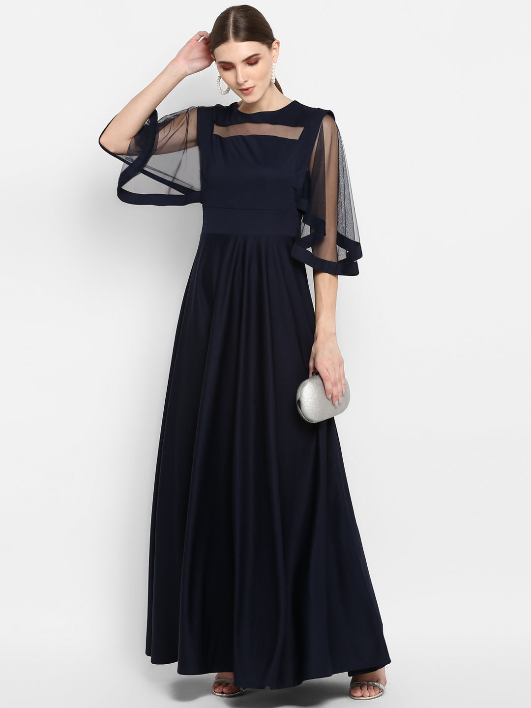 net sleeves gown