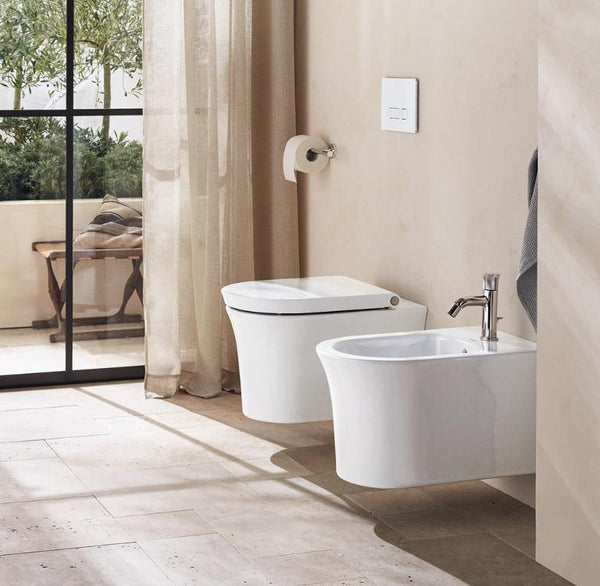 Duravit white tulip wall mounted toilet