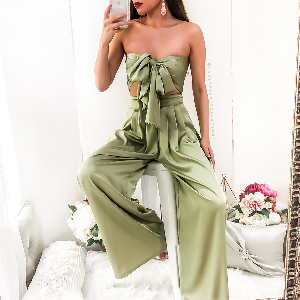 green two piece outfit