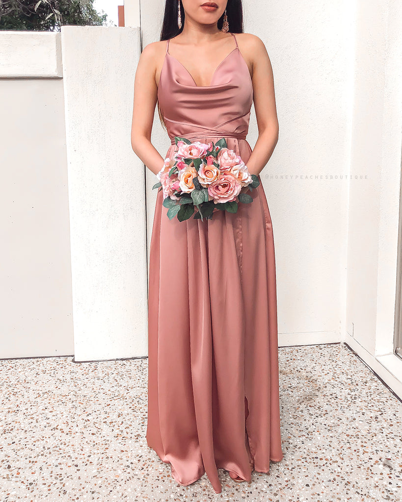 dusty rose maxi dress uk