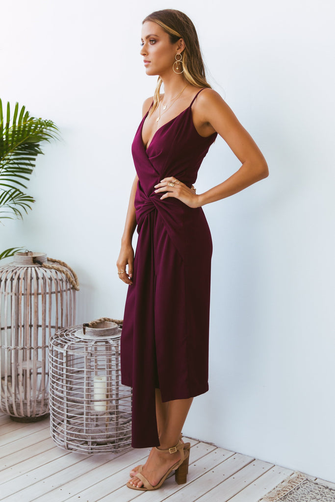 Natasha Midi Dress Plum Honey Peaches 9641