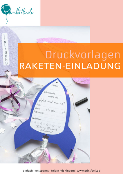 raketen einladung freebie