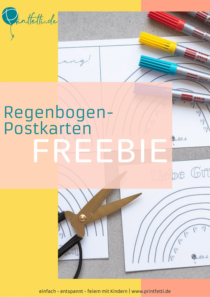 regenbogen postkarten freebie