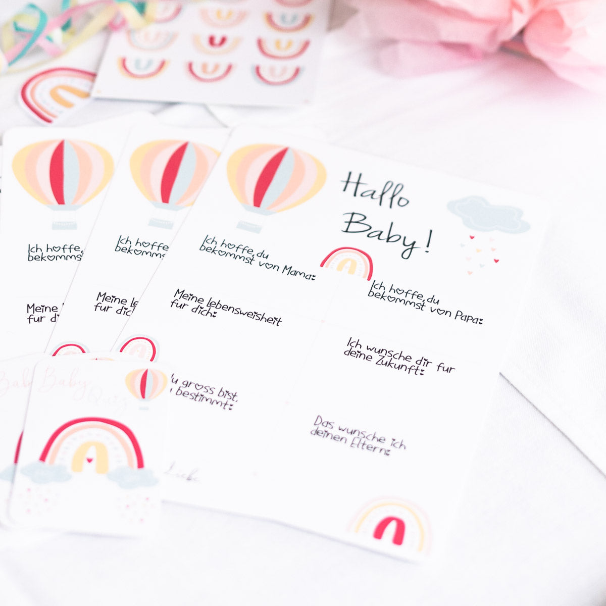 Gastebuch Karten Set Regenbogen Baby Printfetti