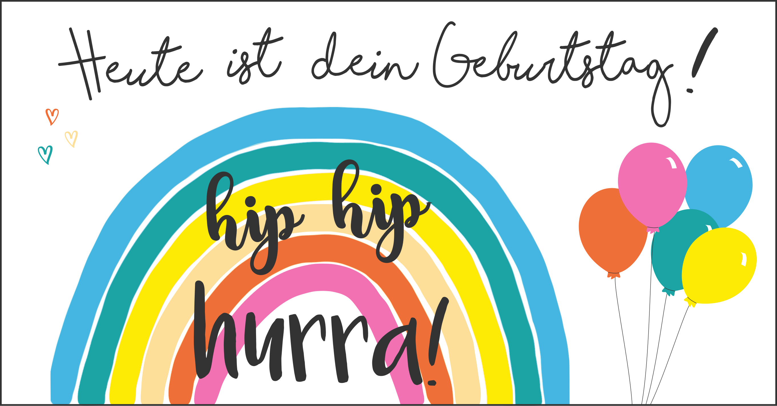 Geburtstagskarte Mit Regenbogen Digitales Produkt Printfetti