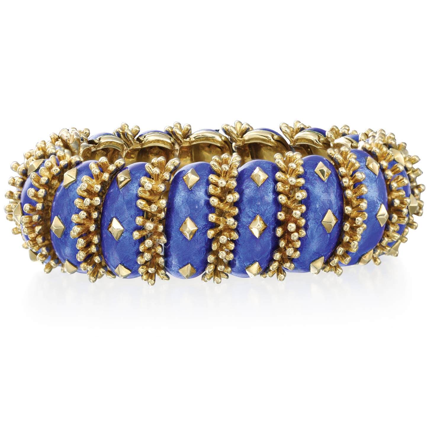 David Webb Blue Enamel Bracelet