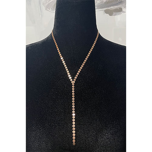 14k Rose Gold Lariat Necklace 