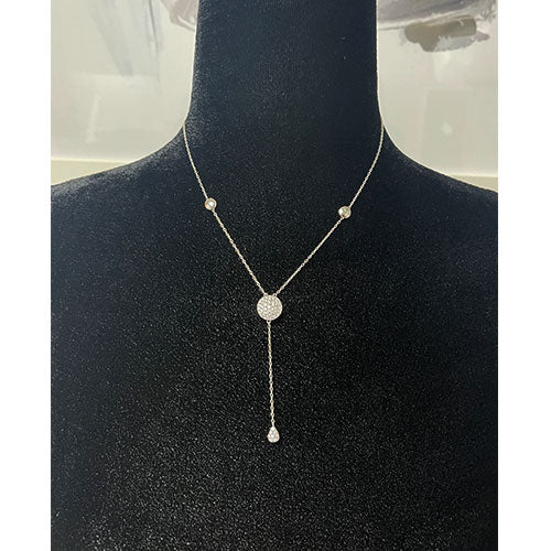 Diamond Teardrop Lariat Necklace 