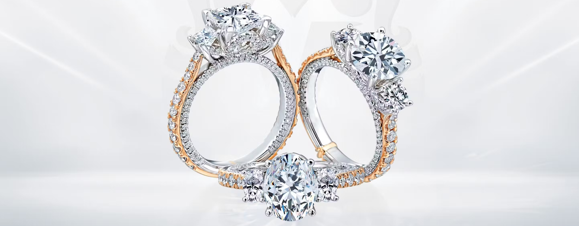 Verragio Verragio Venetian 5066 R-2WR - 18k White and Rose Gold Round Double  Halo Engagement Ring Verragio Venetian-5066R-2WR - Emerald Lady Jewelry