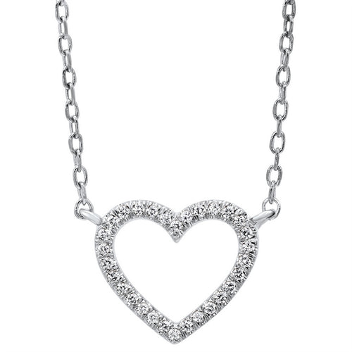 Heart-Shaped Diamond Pendant Necklace