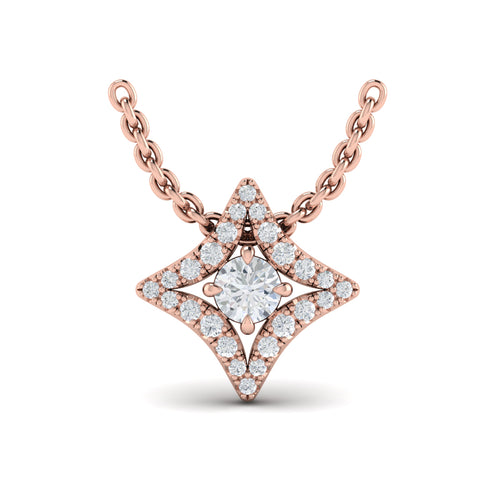 Vlora Estrella 14K Diamond Cluster Vlora Star Pendant Necklace (0.27CT