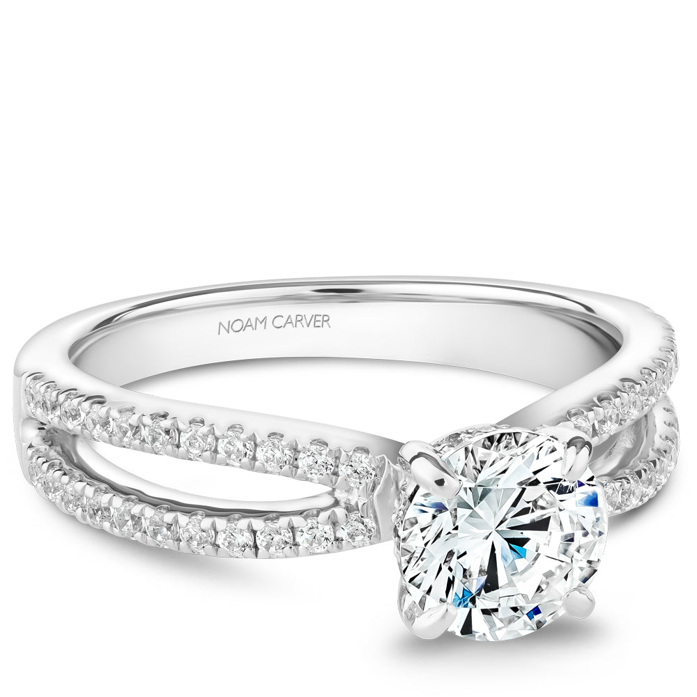 Noam Carver White Gold Split Shank Diamond Engagement Ring (0.31 CTW)