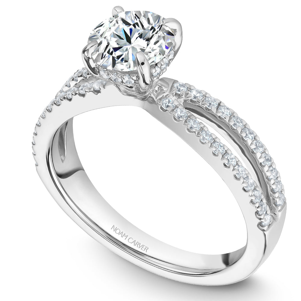 Noam Carver White Gold Split Shank Diamond Engagement Ring (0.31 CTW)