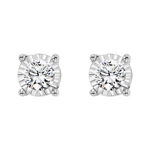 14KW Prong Diamond Studs 1CT  International Diamond Center