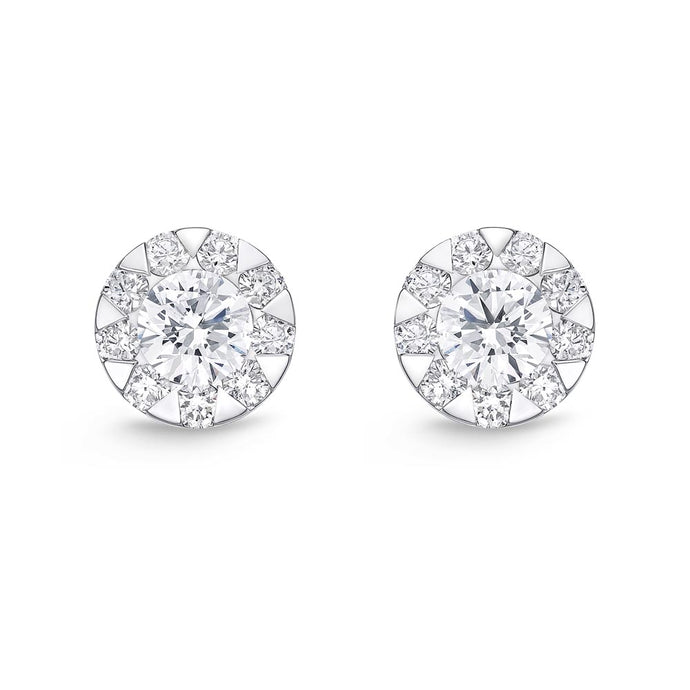 Memoire Diamond Bouquets White Gold Round Diamond Earring (0.34 ctw)