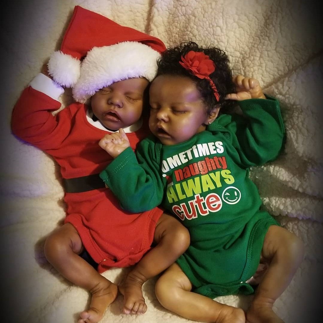 black reborn baby dolls twins