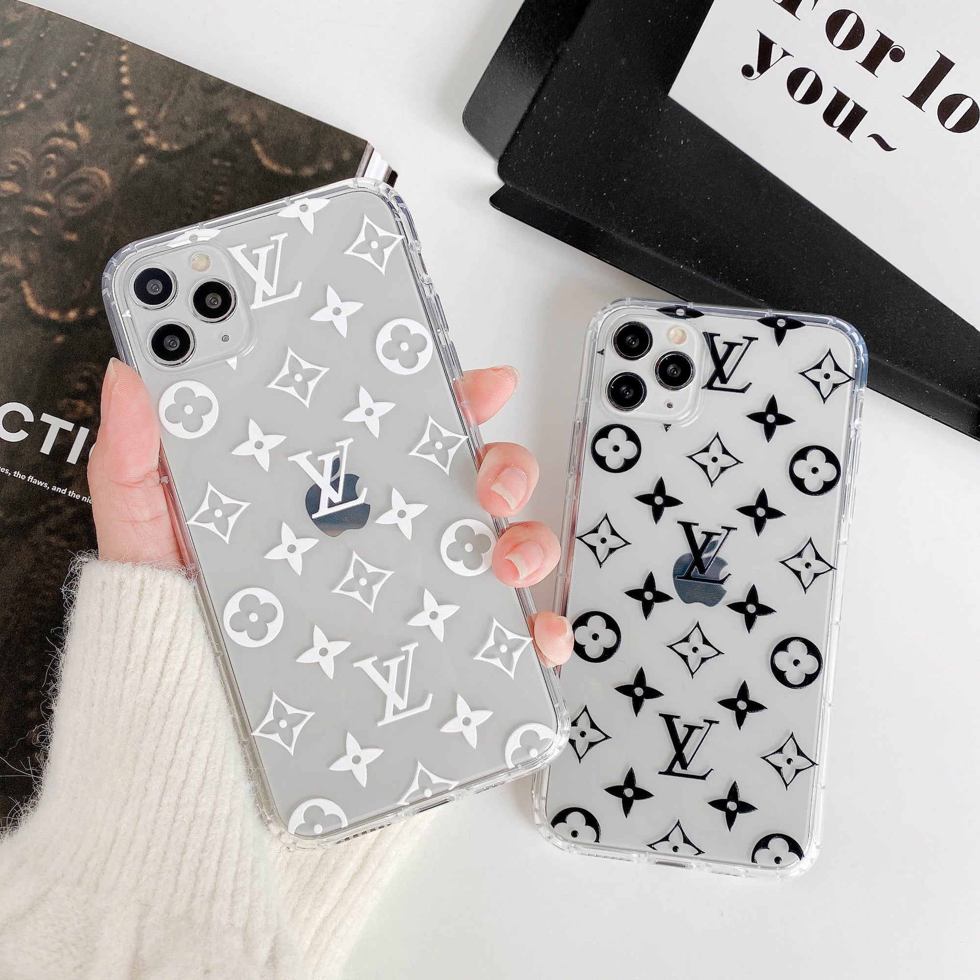 Louis Vuitton Monogram x Supreme Logo iPhone 13 Pro Max Clear Case