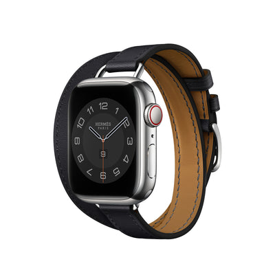 hermes black leather apple watch band