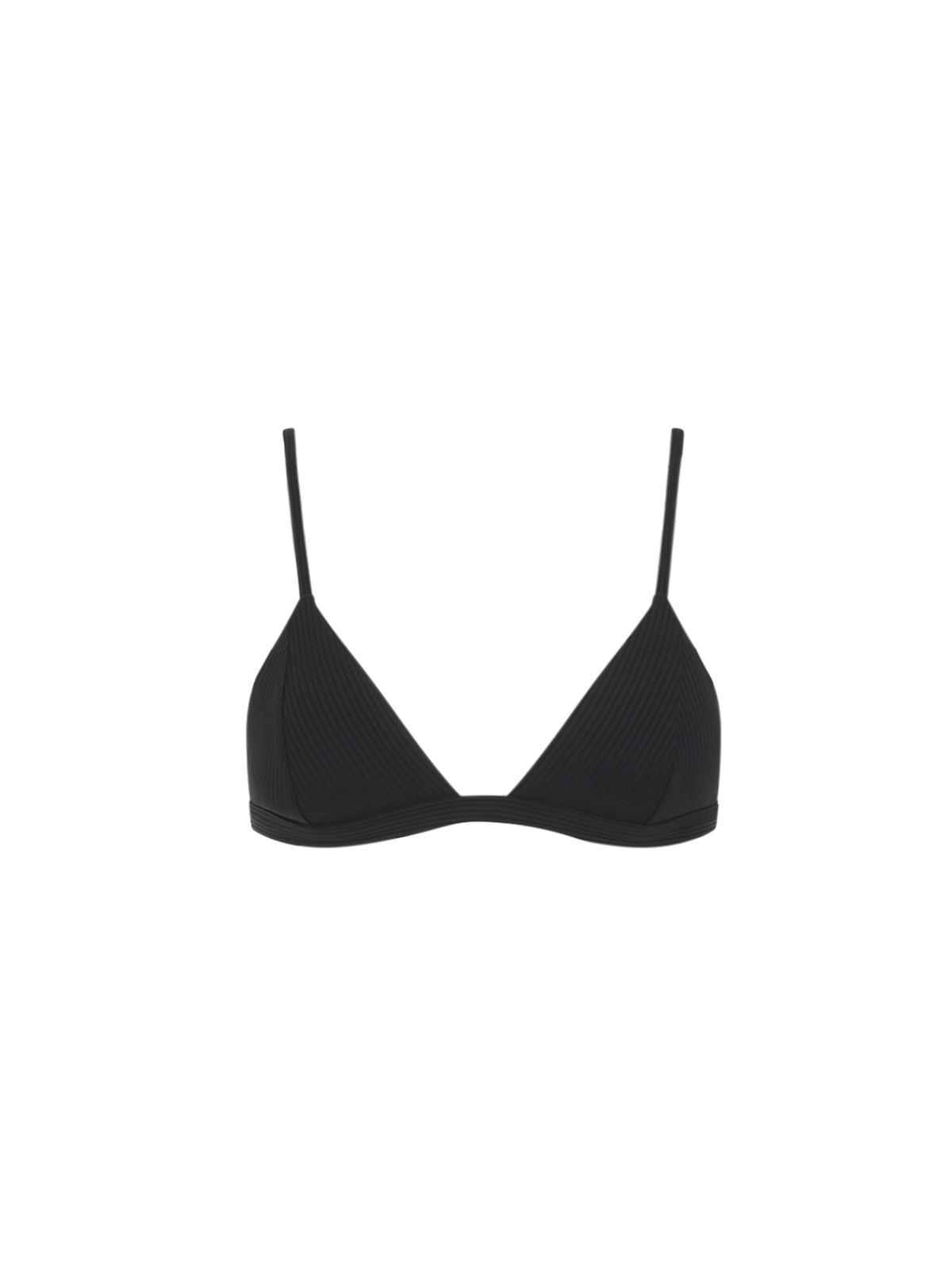Valentina Bralette Bikini Top - Midnight Black Ribbed