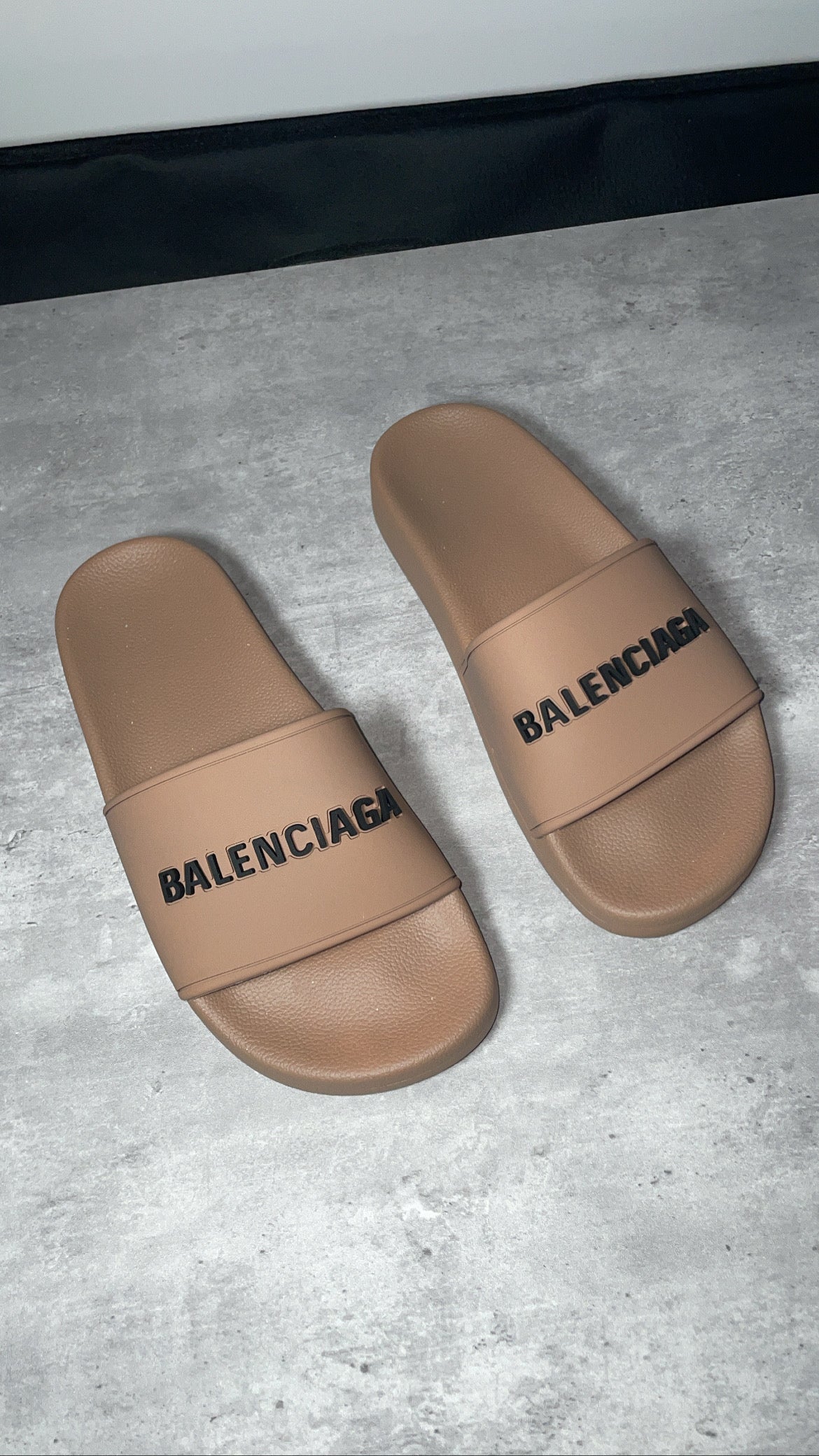 nude balenciaga sliders