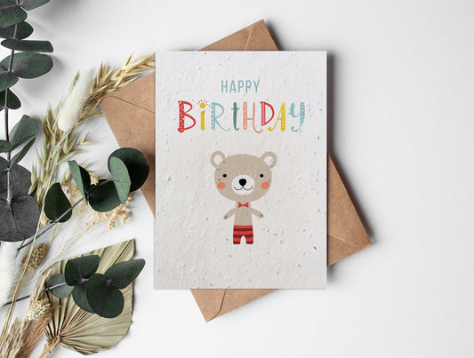 1st Birthday Wrapping Paper, Bear Design, 1st Birthday Girl