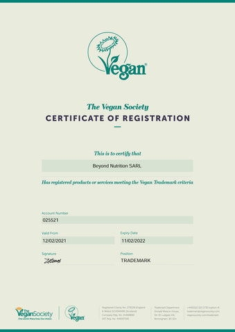 Vegan Society Licence with BEyond Nutrition 2021