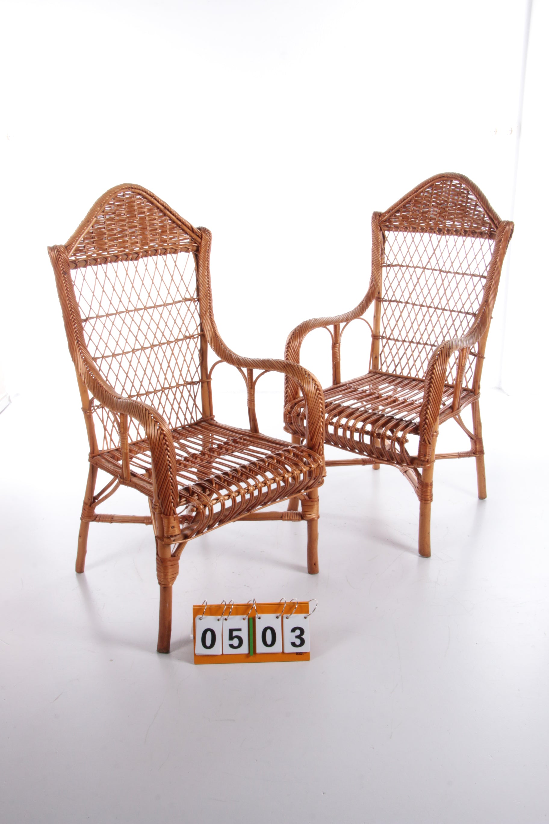 land Ik geloof Postcode Vintage set van 2 Rotan stoelen gemaakt rond 1960s,Nederland. – Timeless-Art