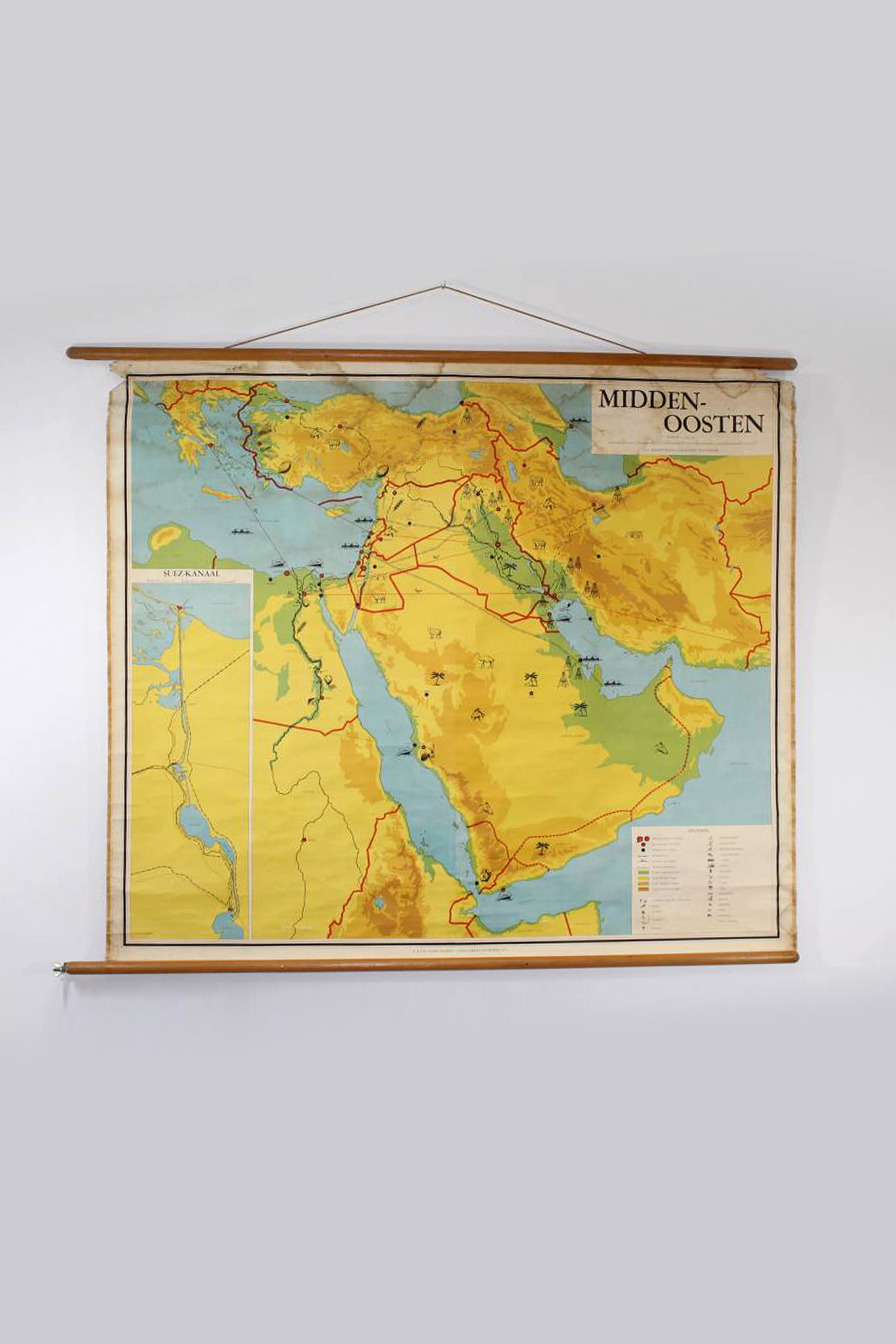Afstotend boete Wacht even Vintage school map of the Middle East 117 x 140 – Timeless-Art