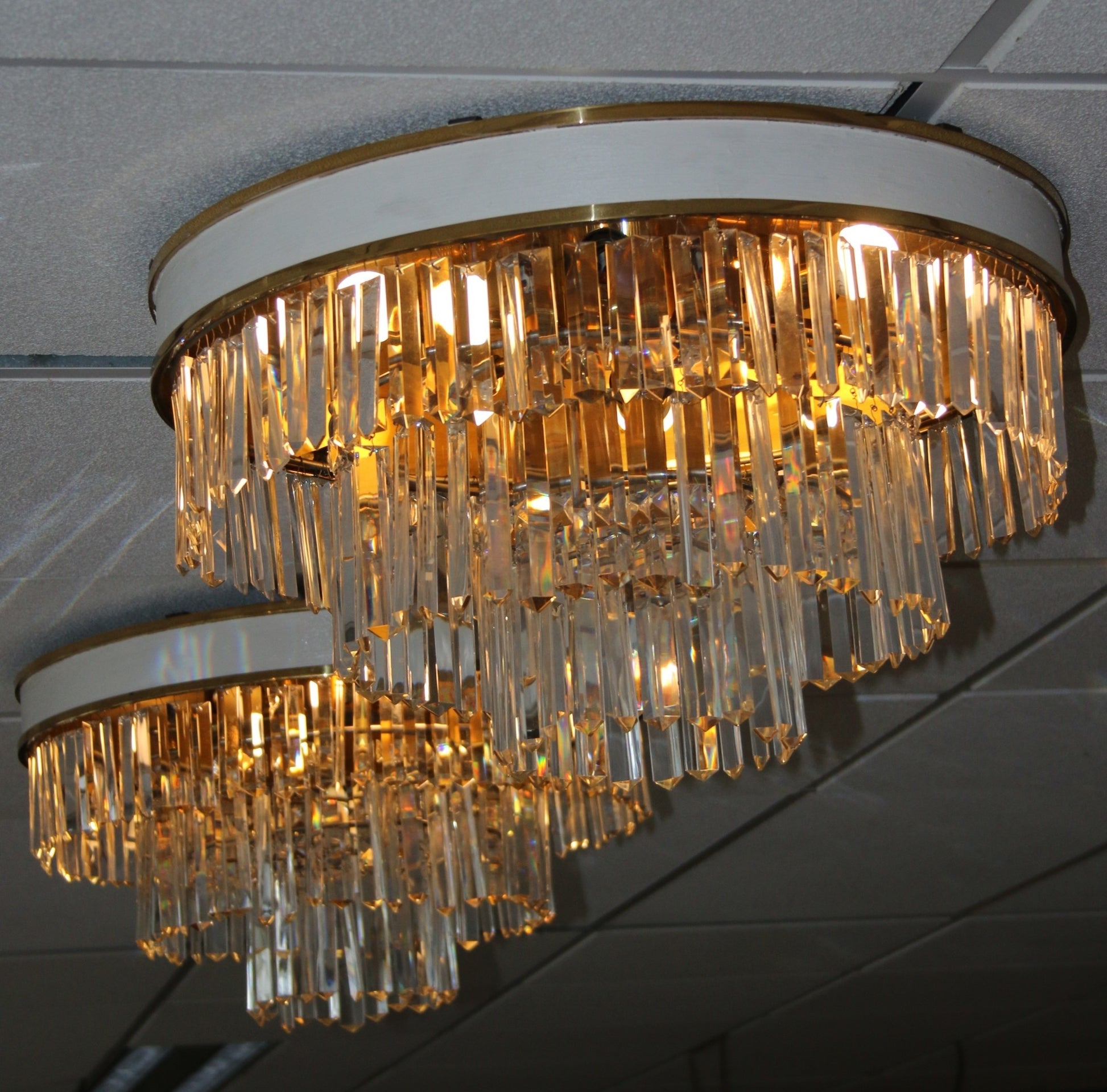 rust werk Maak los Set of two Vintage Crystal Ceiling Lamp L.A. Riedinger - Timeless Art –  Timeless-Art