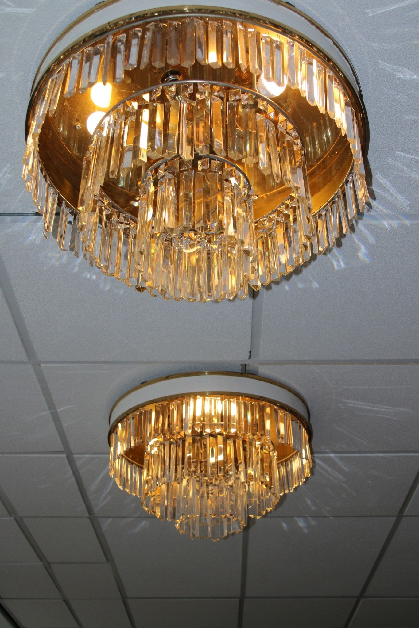 Set of two Crystal Ceiling Lamp L.A. Riedinger - Timeless Art – Timeless-Art